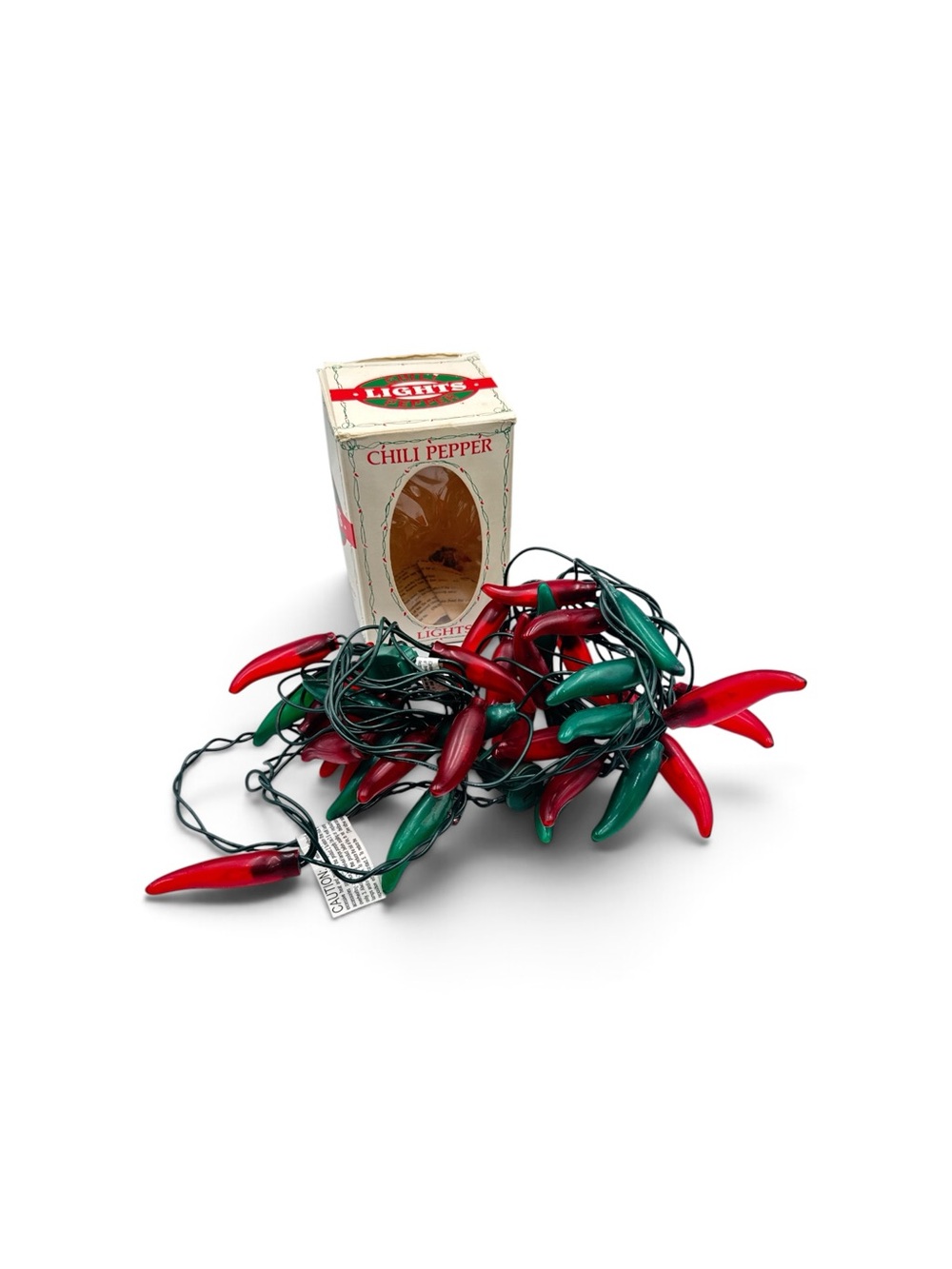Vintage Chili Pepper Christmas Lights 35 Light String Casa Noel Box Tested